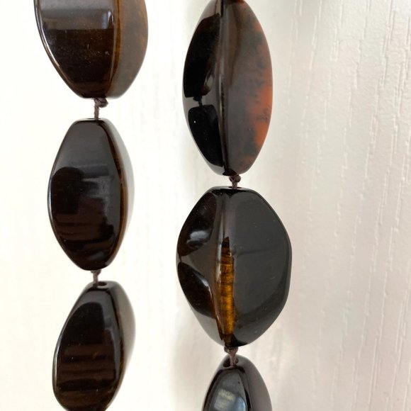 Banana Republic Chunky Dark Brown Beaded Statement Necklace - Picture 8 of 14